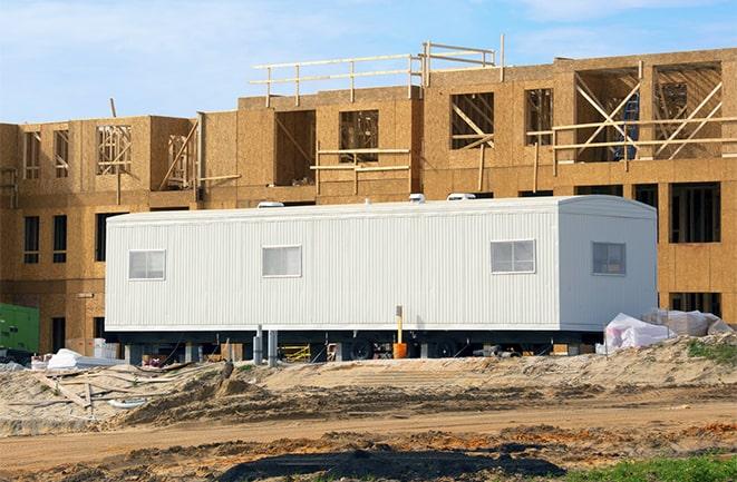 industrial office trailers for rent on a job site in Gambier